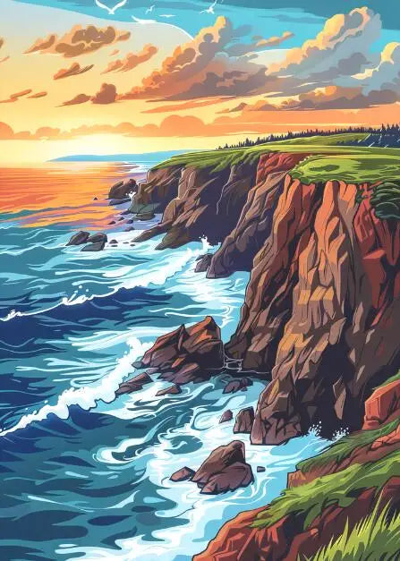 Blue Cabin Beach & Forest Canvas Wall Art