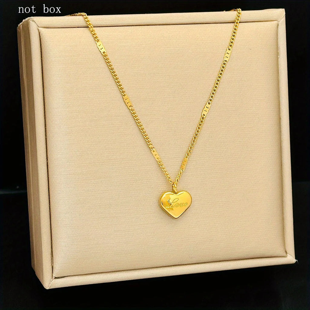 Golden Heart Stainless Steel Necklace