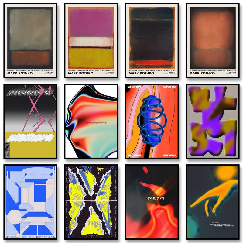 Vintage Abstract Canvas Wall Art Poster