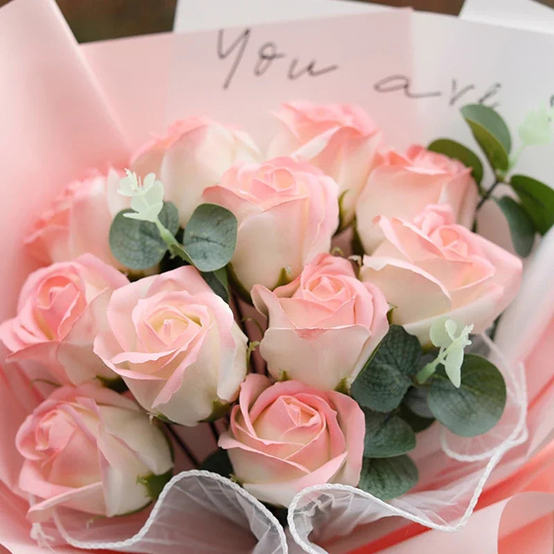 Eternal Soap Rose Bouquet Valentine Day Gifts Artificial Flowers Bouquet Graduation Bouquet Wedding Guests Gift Girlfriend Gifts