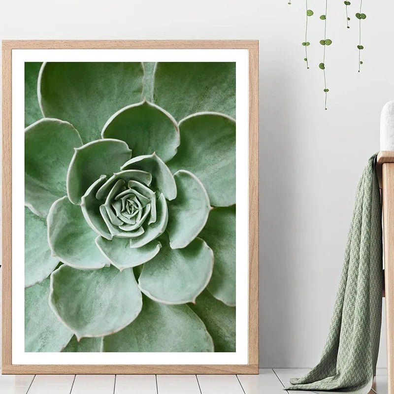 Green Botanical Leaves Canvas Wall Art