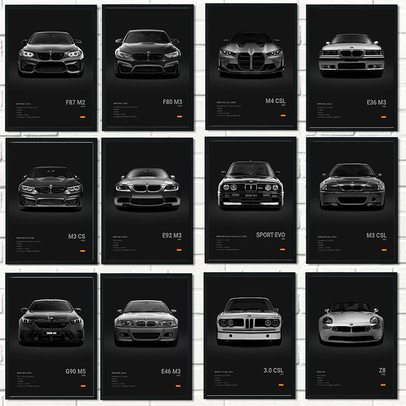 Luxury Sports Cars Canvas Wall Art Poster