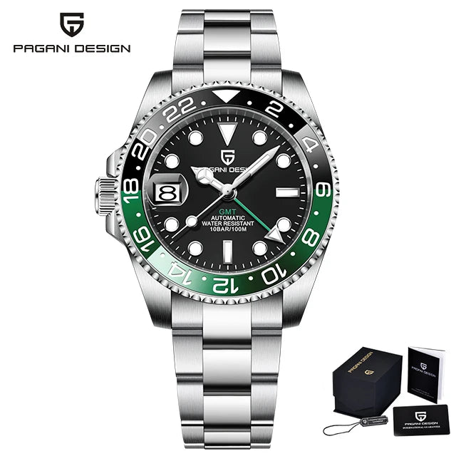 Luxury Automatic GMT Watch – 40MM Sapphire Steel Precision