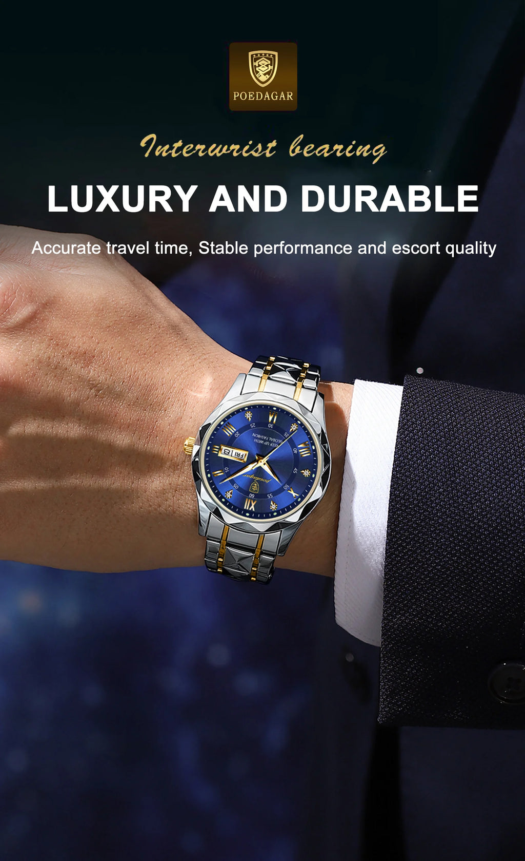 POEDAGAR Business Sport Luxury Men's Watch