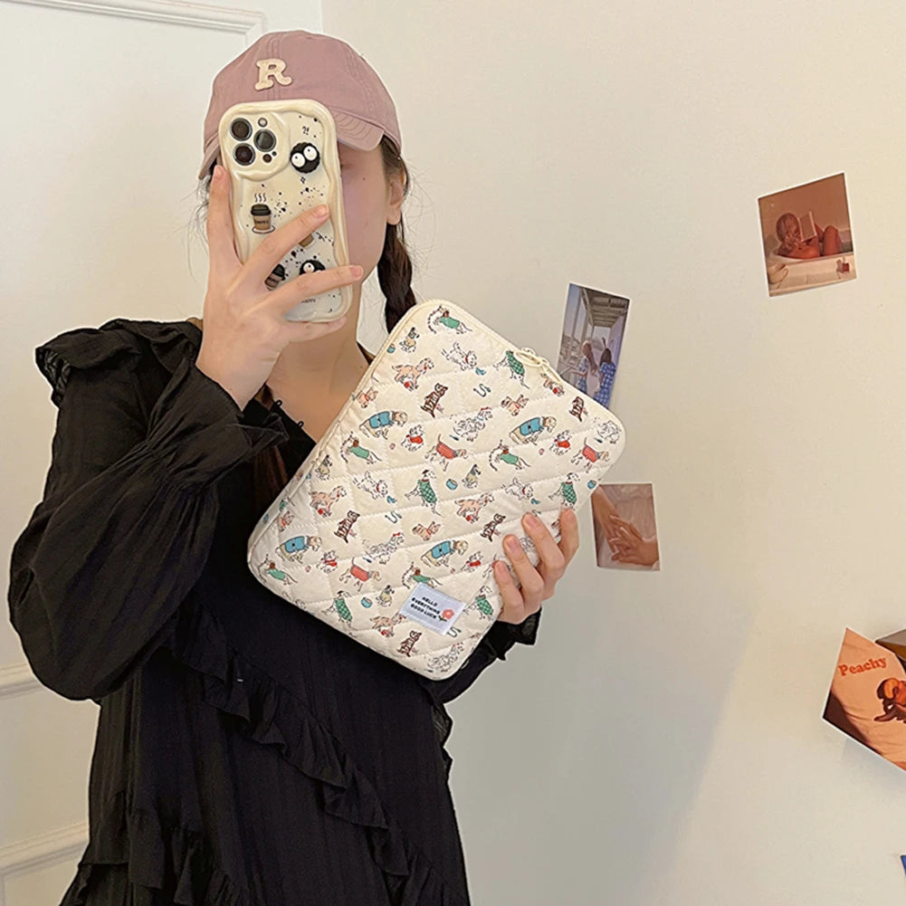 11/13/15 Inch Flower Pattern Laptop Sleeve Case Bag Shockproof Computer Cover Bag Laptop Protective Bag for MacBook Air Ipad