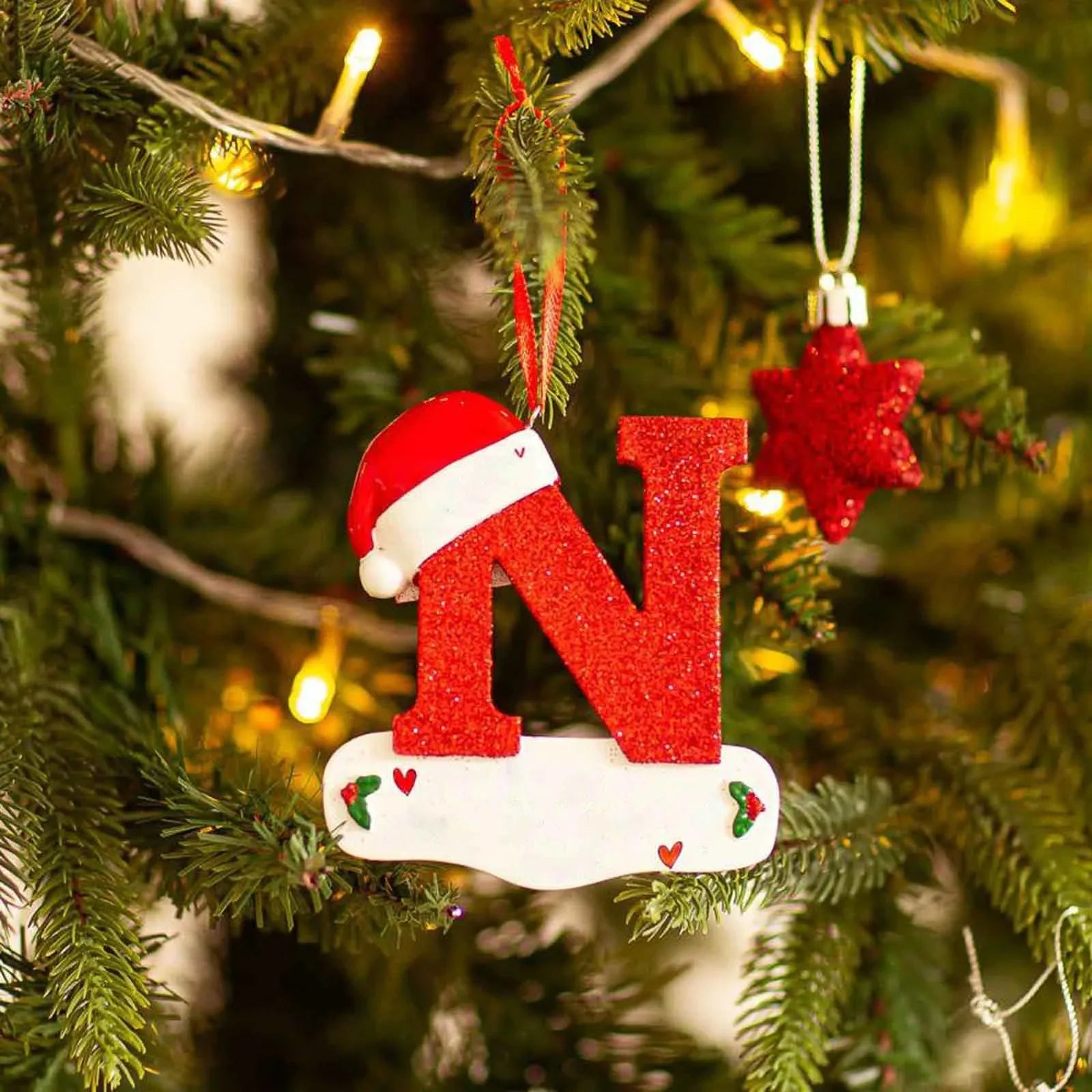 Christmas Tree Decoration for Home 2025 Letter Pendant
