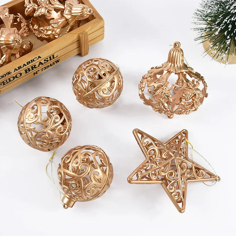Golden Christmas Balls Plastic