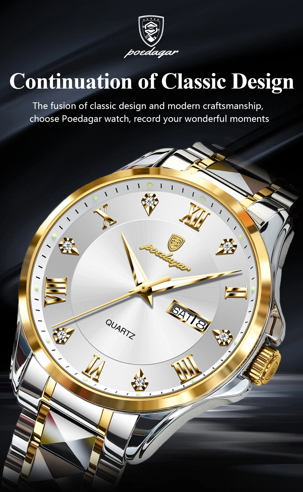 POEDAGAR Luxury Men's Quartz Watch