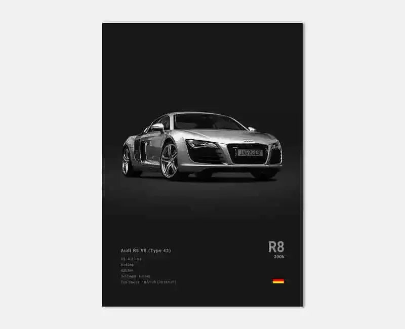 German Supercars Canvas Wall Art – RS3, R8, C8, GTR