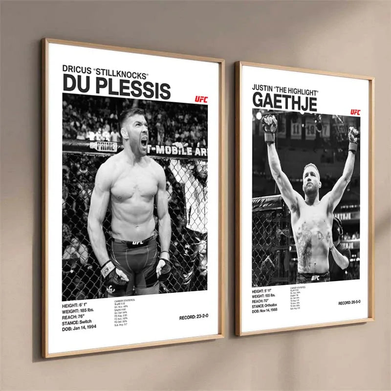 Black & White Boxing Legends Canvas Poster – Ilia Topuria