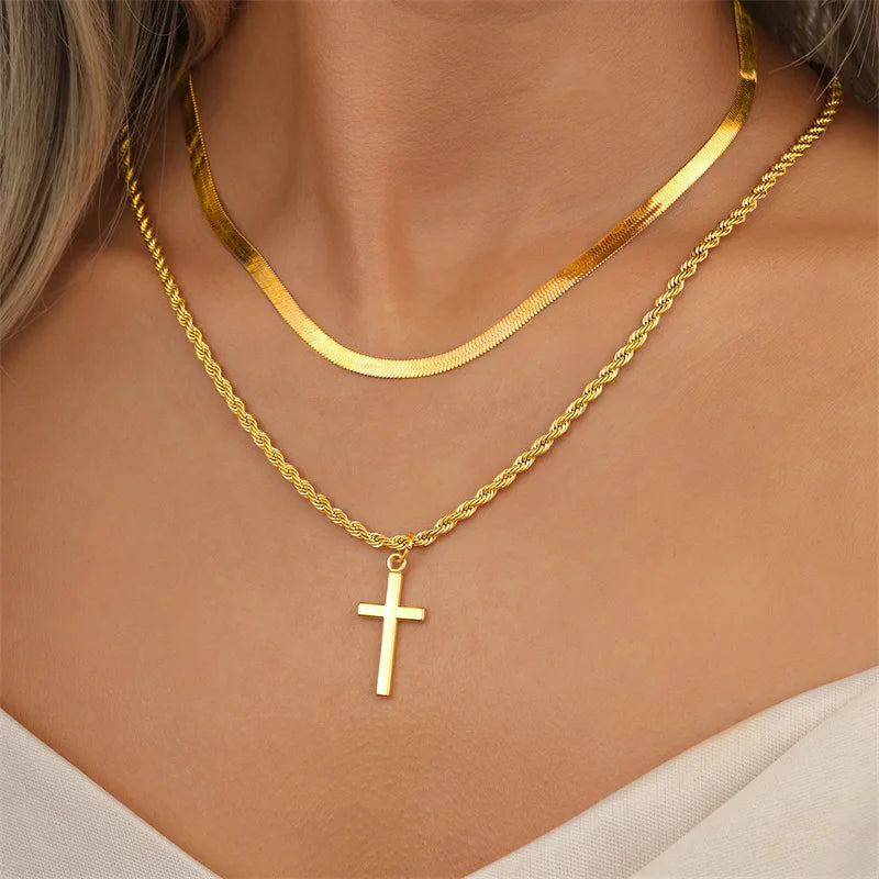 Minimalist Gold Cross Necklace