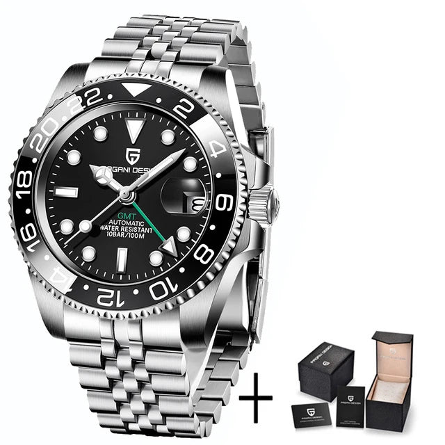 Luxury Automatic GMT Watch – 40MM Sapphire Steel Precision