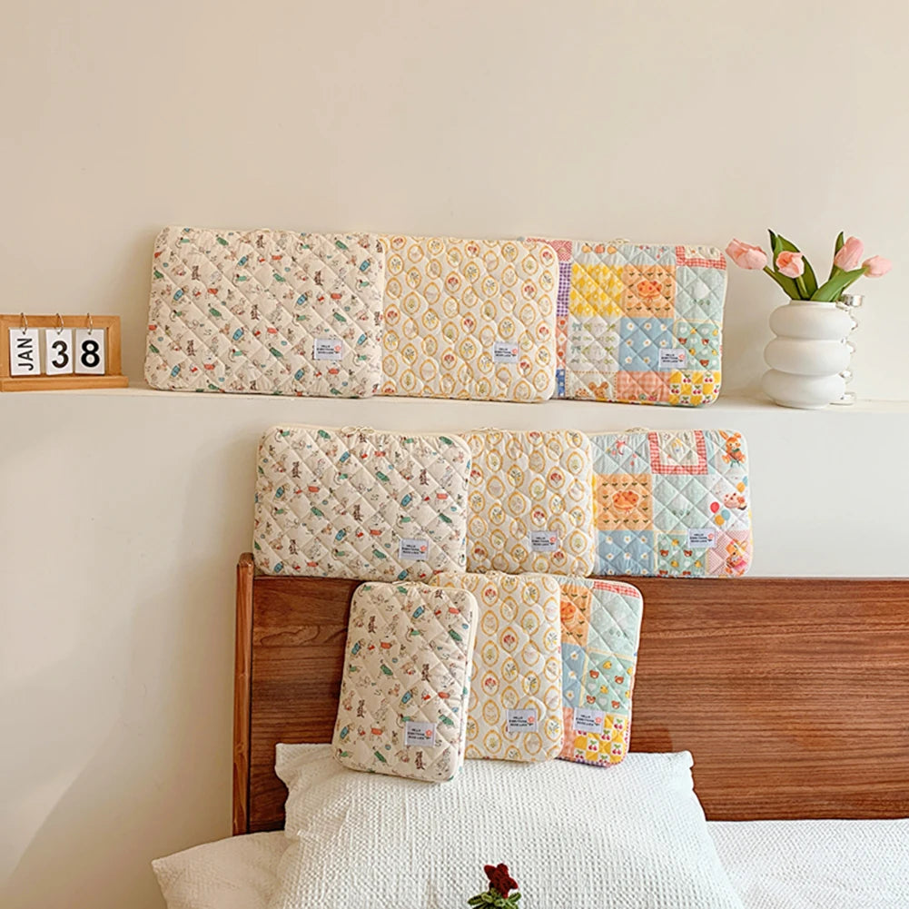 11/13/15 Inch Flower Pattern Laptop Sleeve Case Bag Shockproof Computer Cover Bag Laptop Protective Bag for MacBook Air Ipad