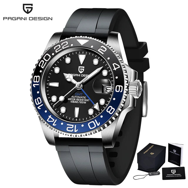 Luxury Automatic GMT Watch – 40MM Sapphire Steel Precision