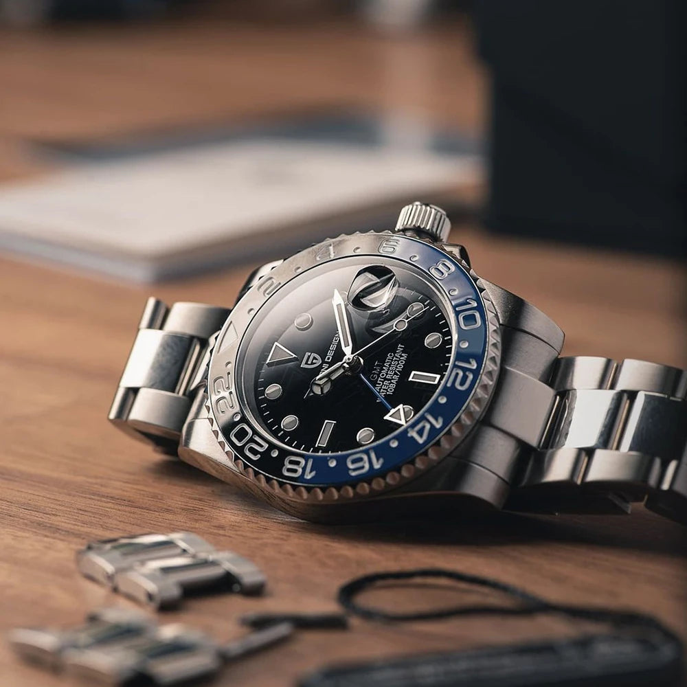 Luxury Automatic GMT Watch – 40MM Sapphire Steel Precision