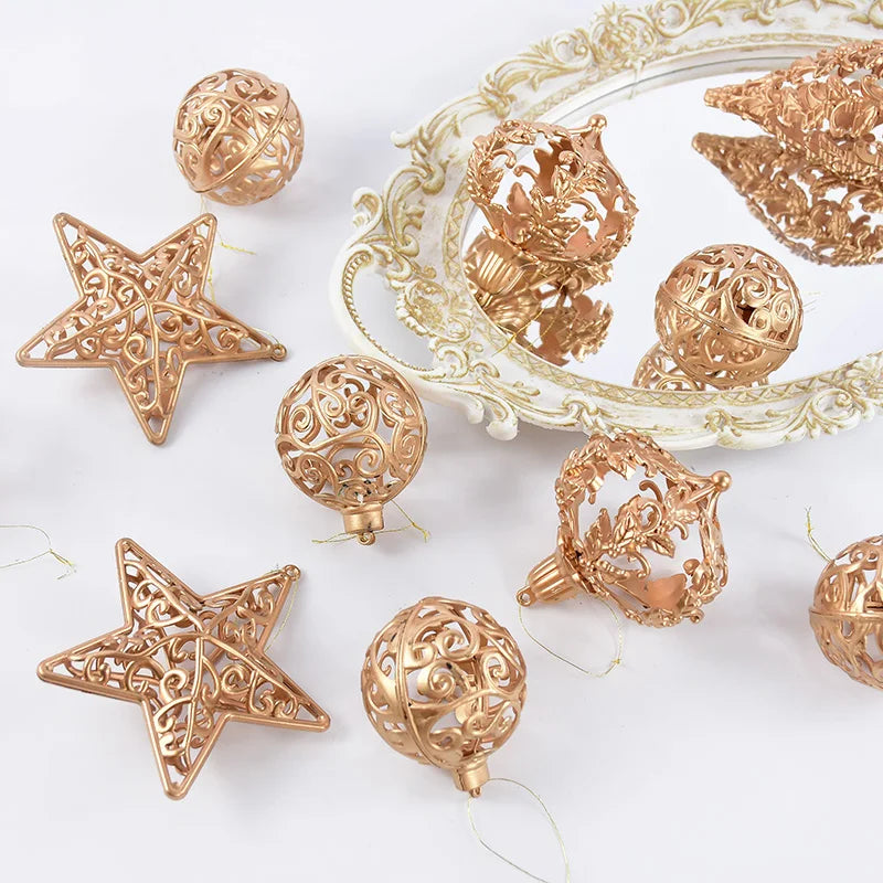 Golden Christmas Balls Plastic