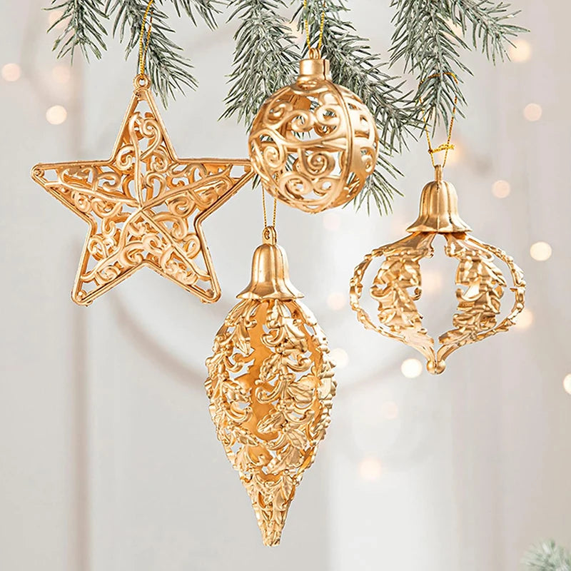 Golden Christmas Balls Plastic