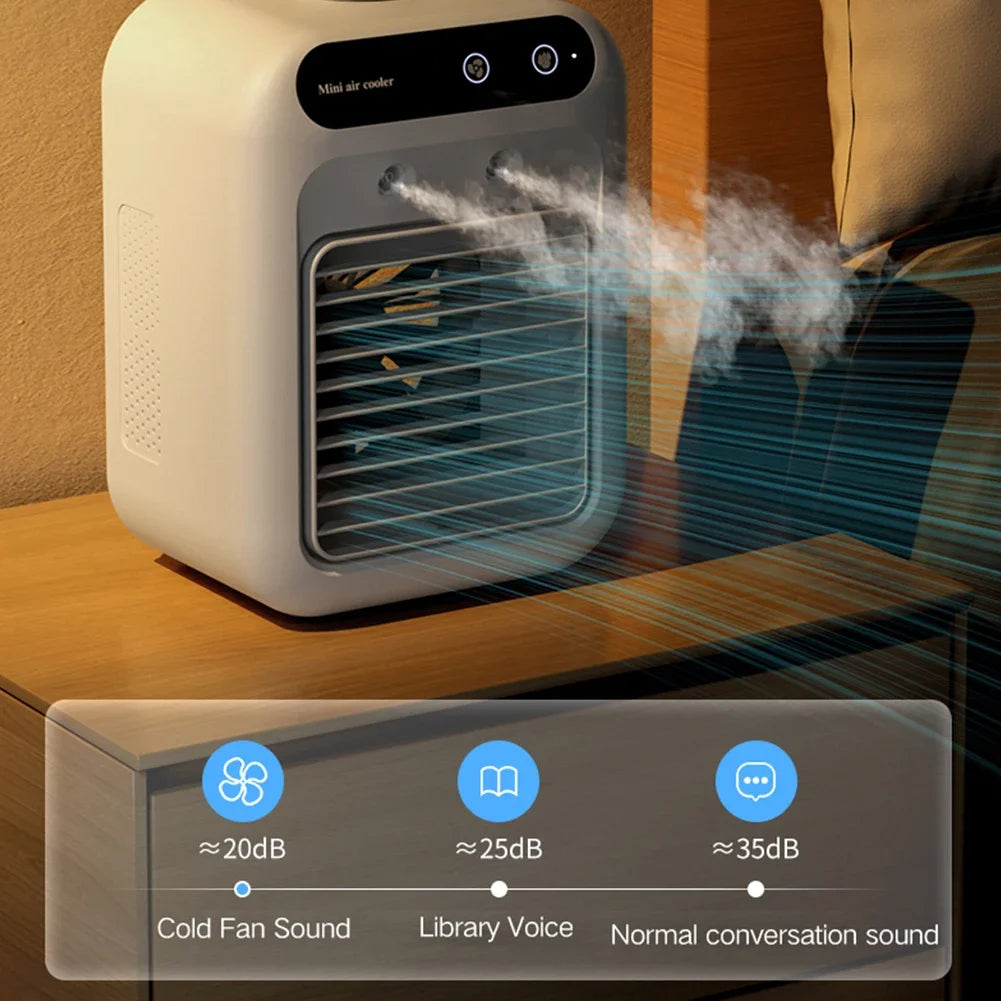 USB Mini Air Conditioning Fan & Humidifier – Portable Cooling Chiller