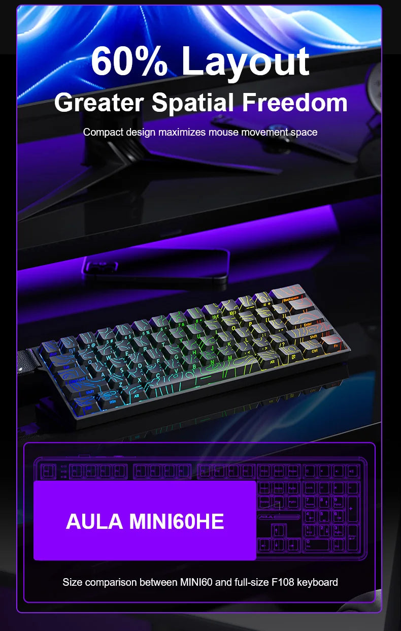 AULA MINI60 HE Magnetic Wireless Keyboard