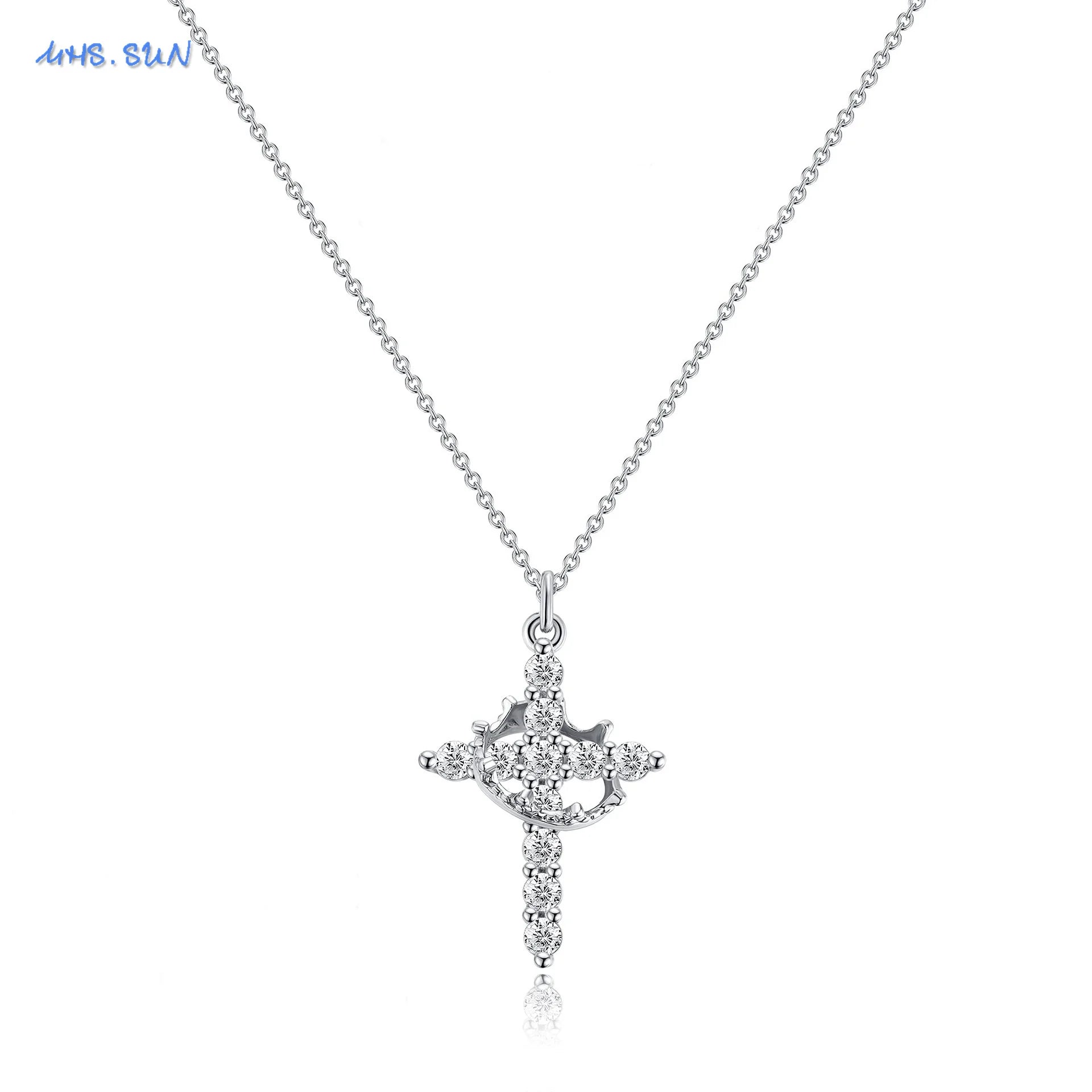 Rotatable Crown Cross Necklace