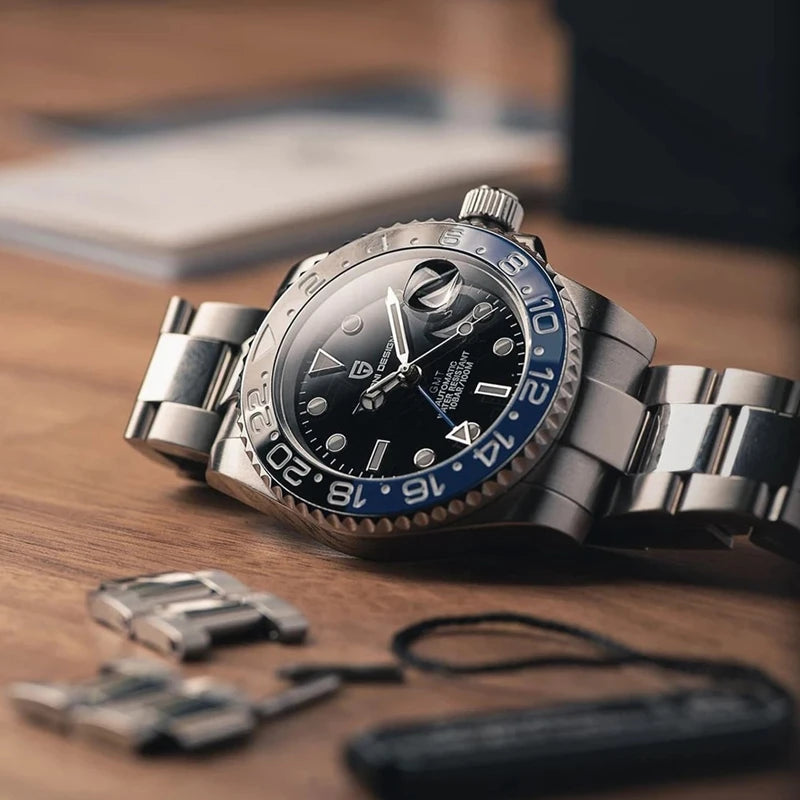 Luxury Automatic GMT Watch – 40MM Sapphire Steel Precision