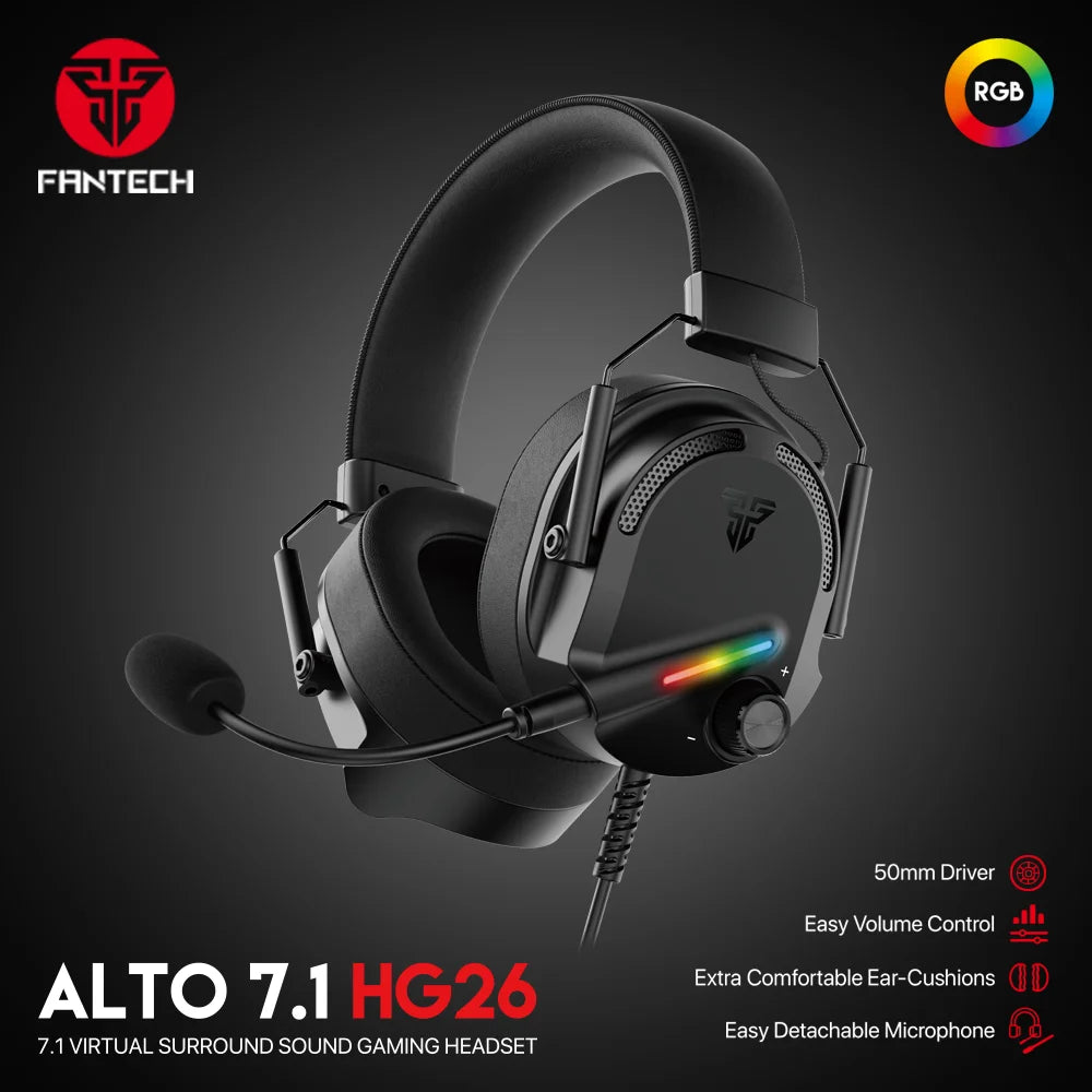 FANTECH ALTO 7.1 RGB Gaming Headset with Detachable Mic