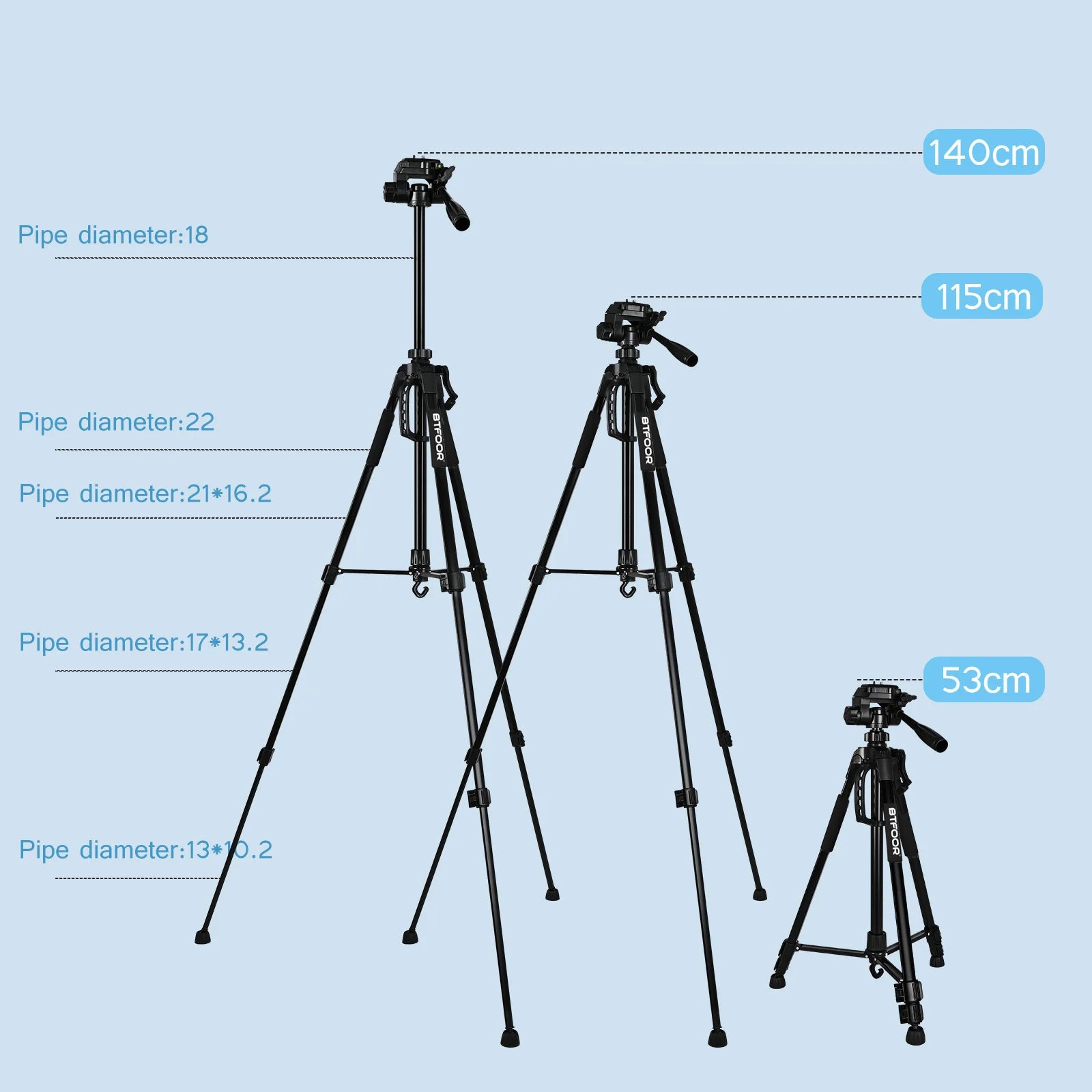 55" Aluminum Travel Self-Tripod for Cameras & Phones