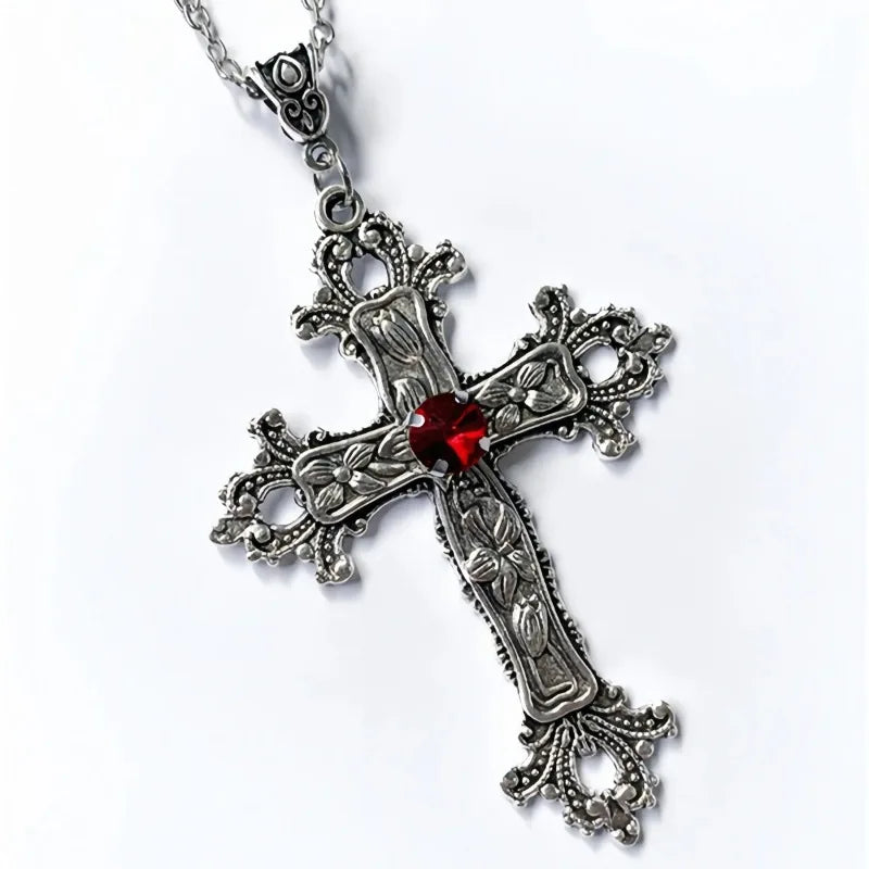 Gothic Irregular Cross Necklace