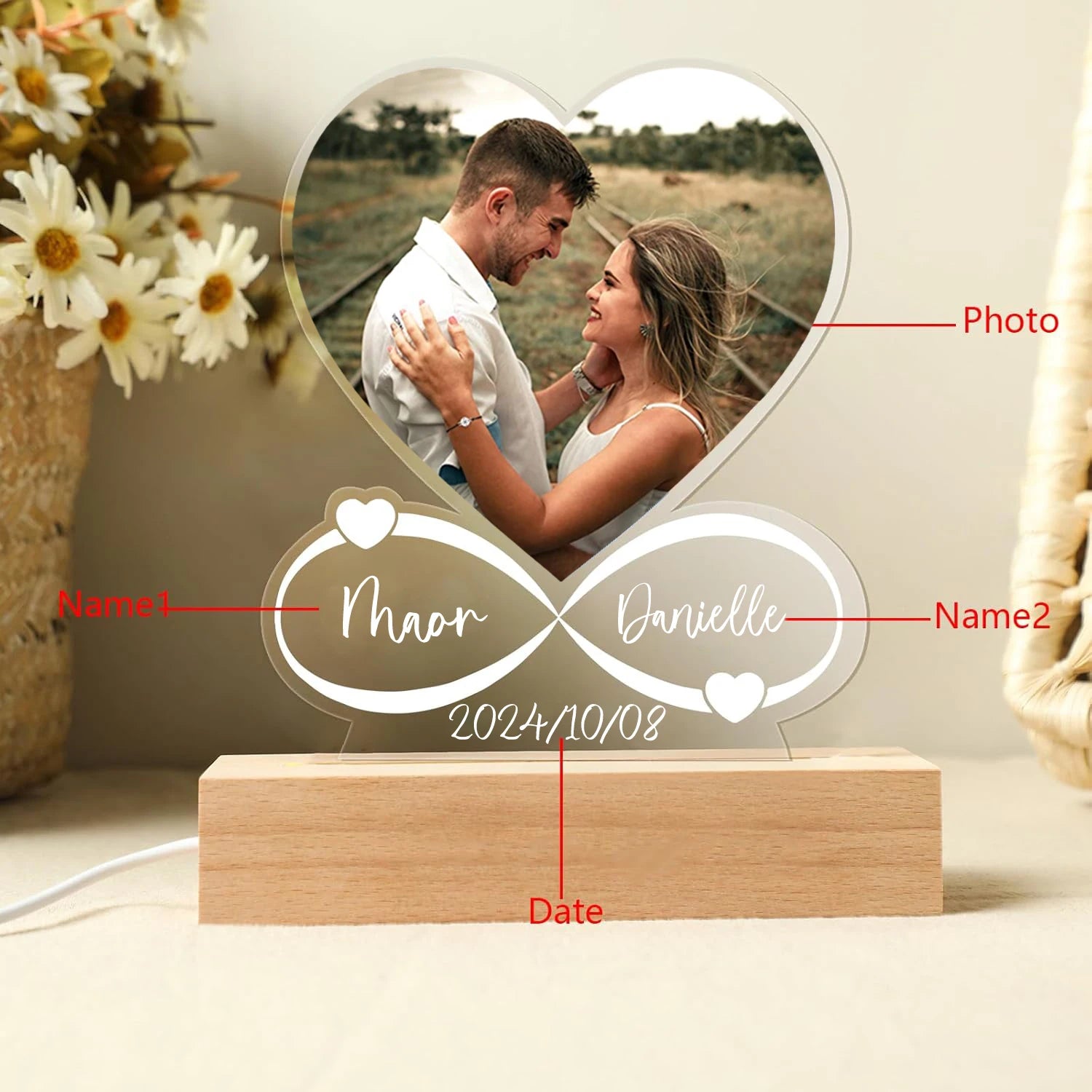 Custom Love Frame Anniversary Gift for Couples