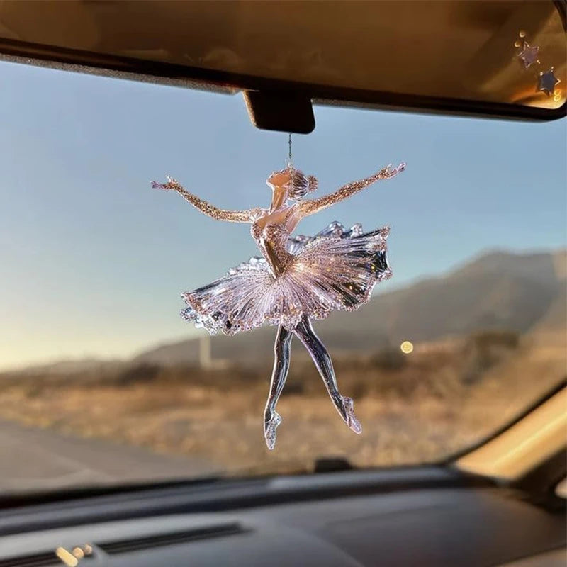 Elegant Acrylic Crystal Ballet Dancer Ornament for Christmas Tree Decoration