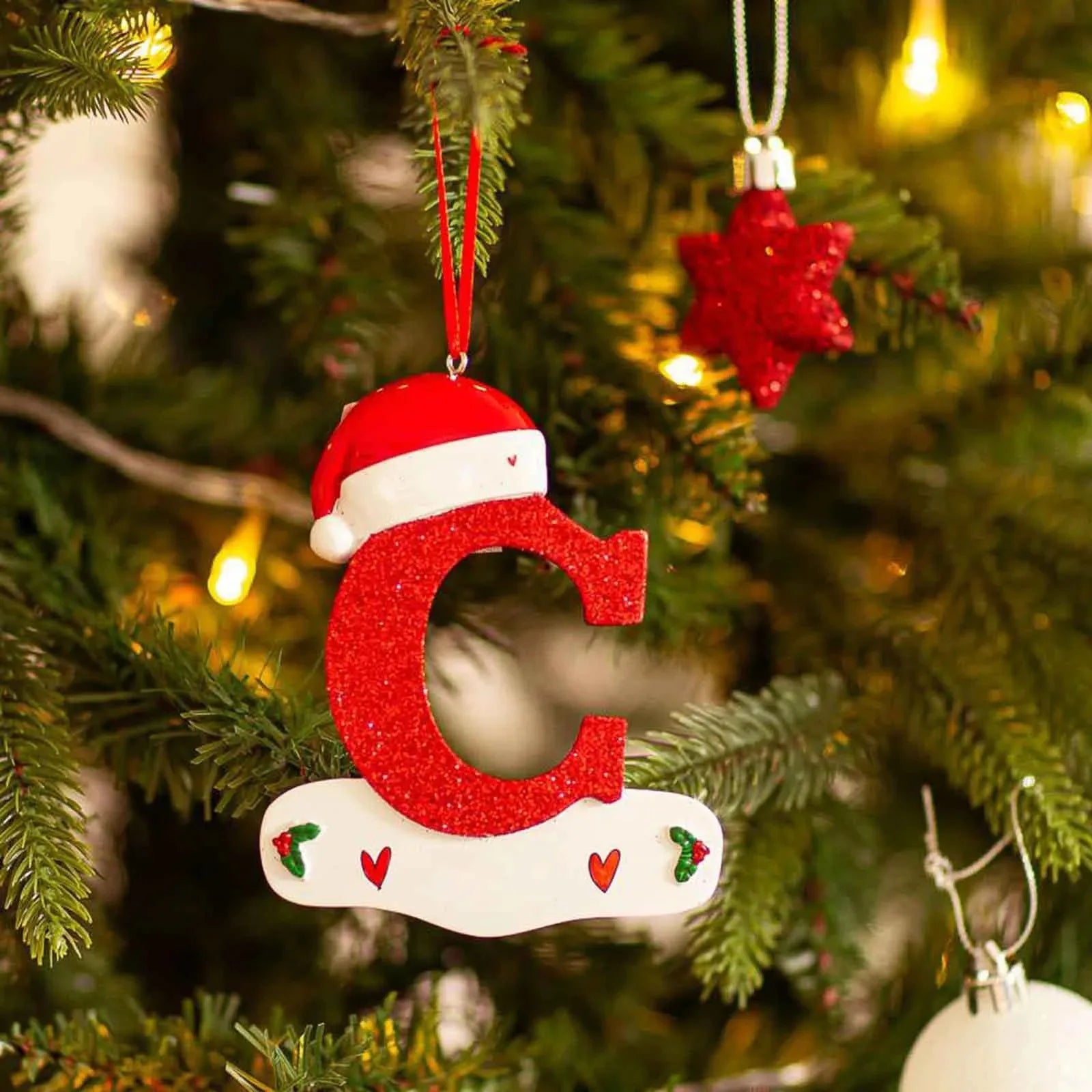 Christmas Tree Decoration for Home 2025 Letter Pendant