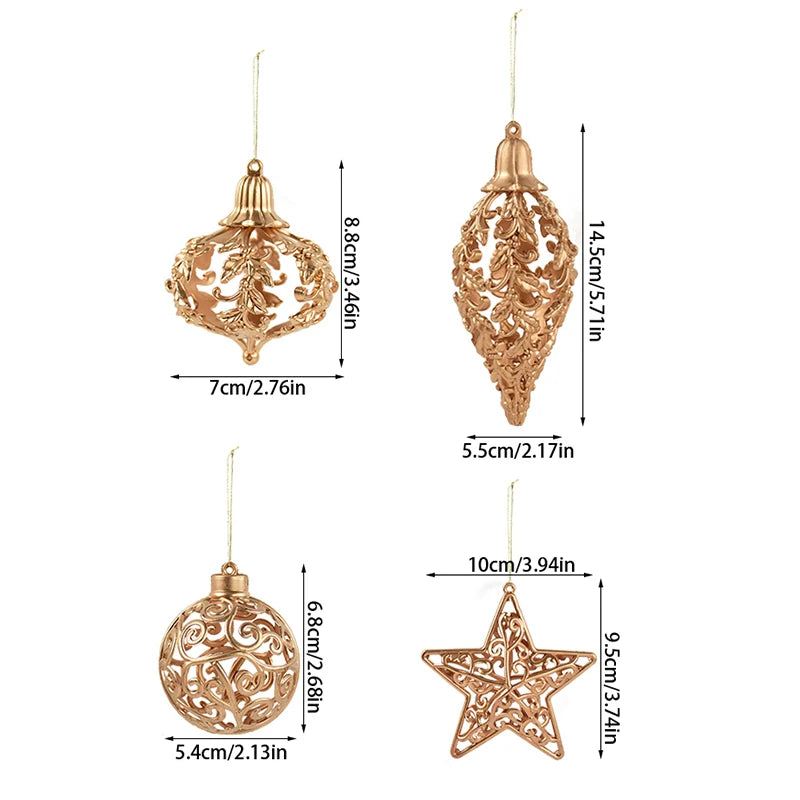 Golden Christmas Balls Plastic