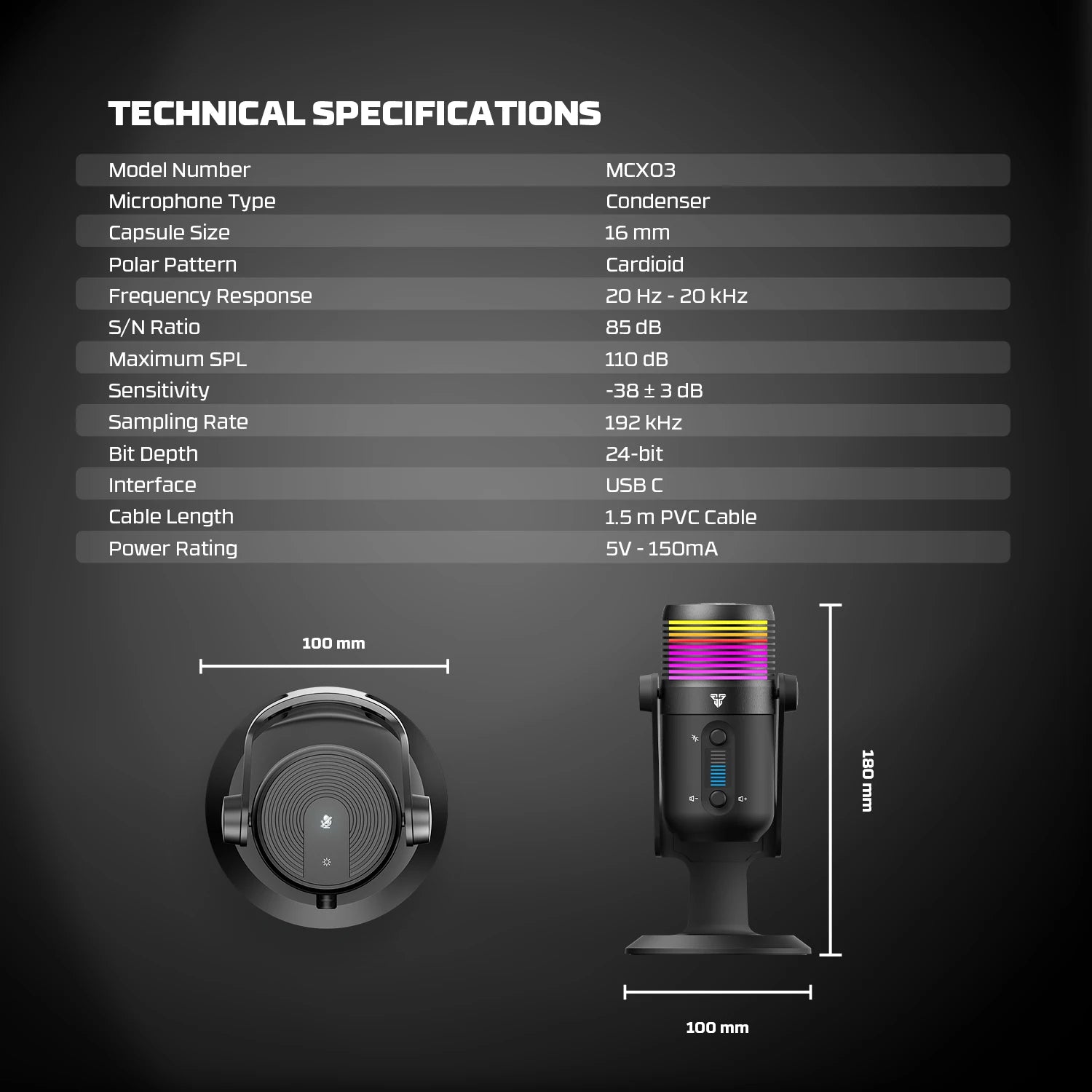 FANTECH Leviosa Max MCX03 RGB Gaming Microphone