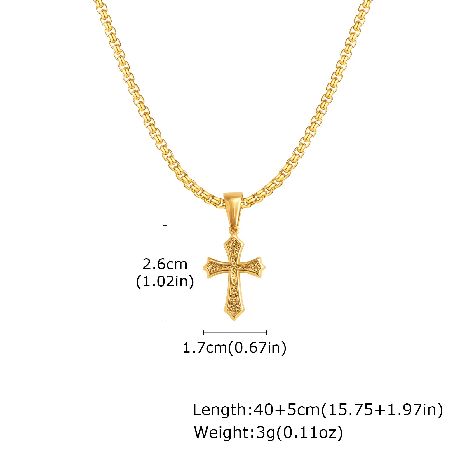 Hip Hop Cross Pendant Necklace