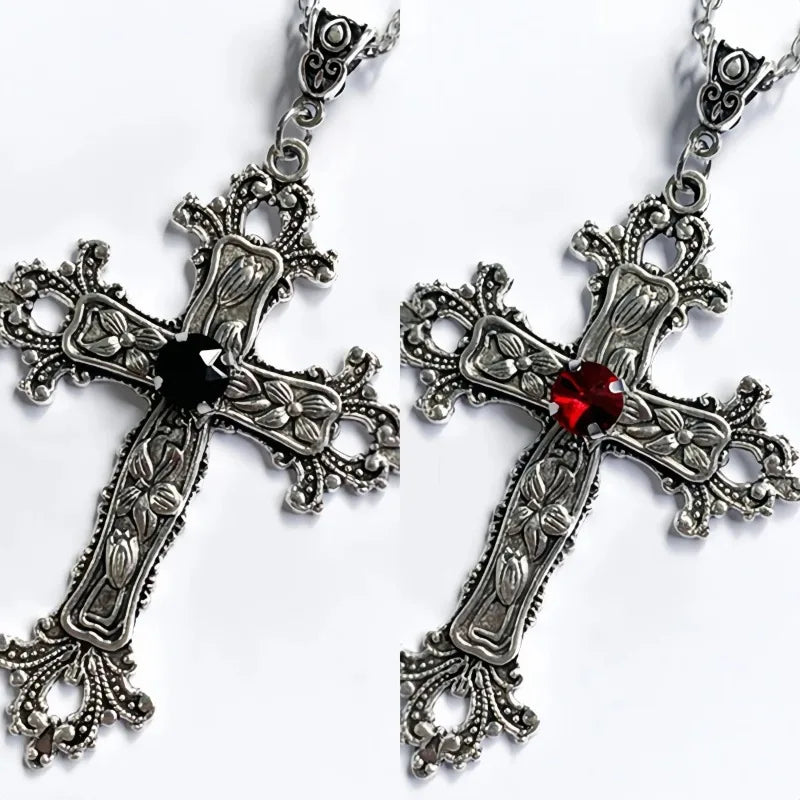 Gothic Irregular Cross Necklace