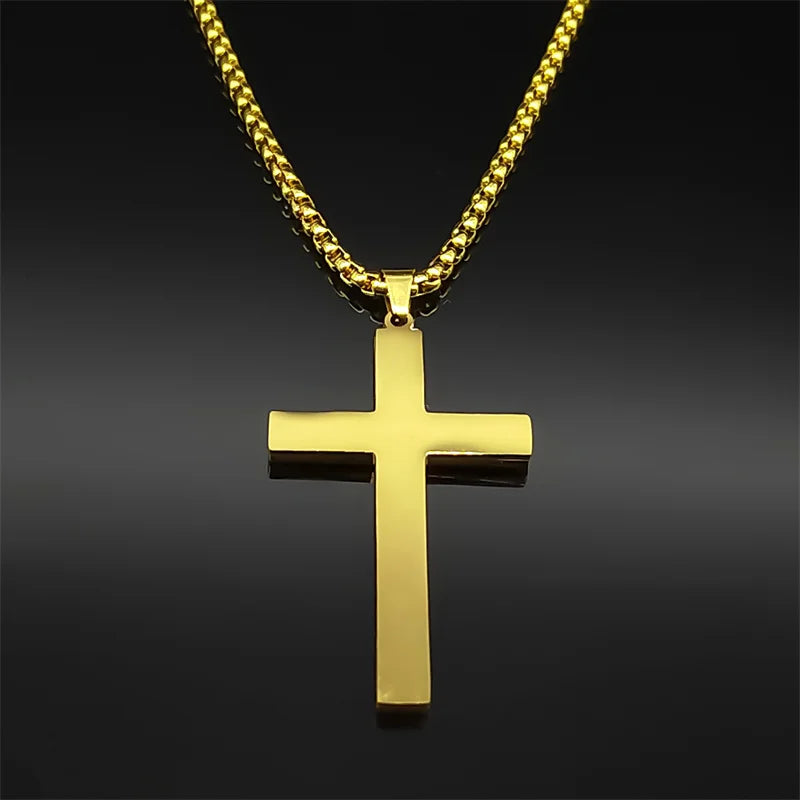 Trendy Rhinestone Cross Necklace