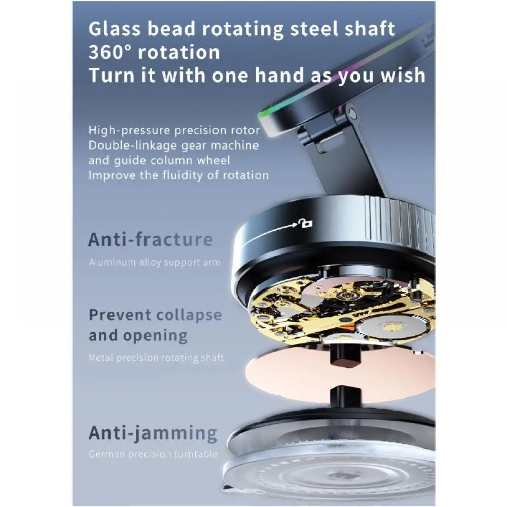 15W Wireless Charge 360 Degree Rotatable Vacum Car Holdermagnetic