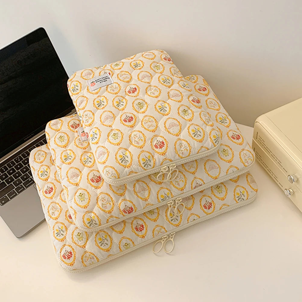 11/13/15 Inch Flower Pattern Laptop Sleeve Case Bag Shockproof Computer Cover Bag Laptop Protective Bag for MacBook Air Ipad