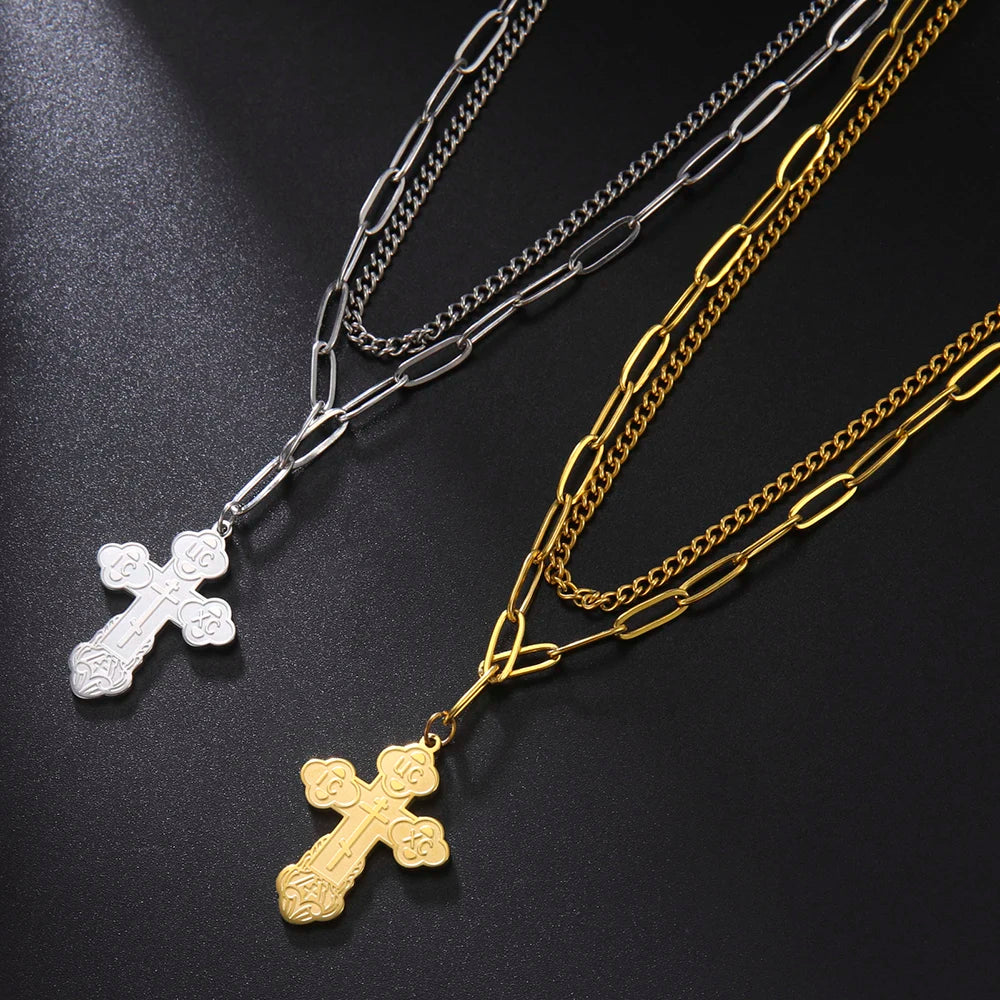 Eastern Orthodox Cross Necklace