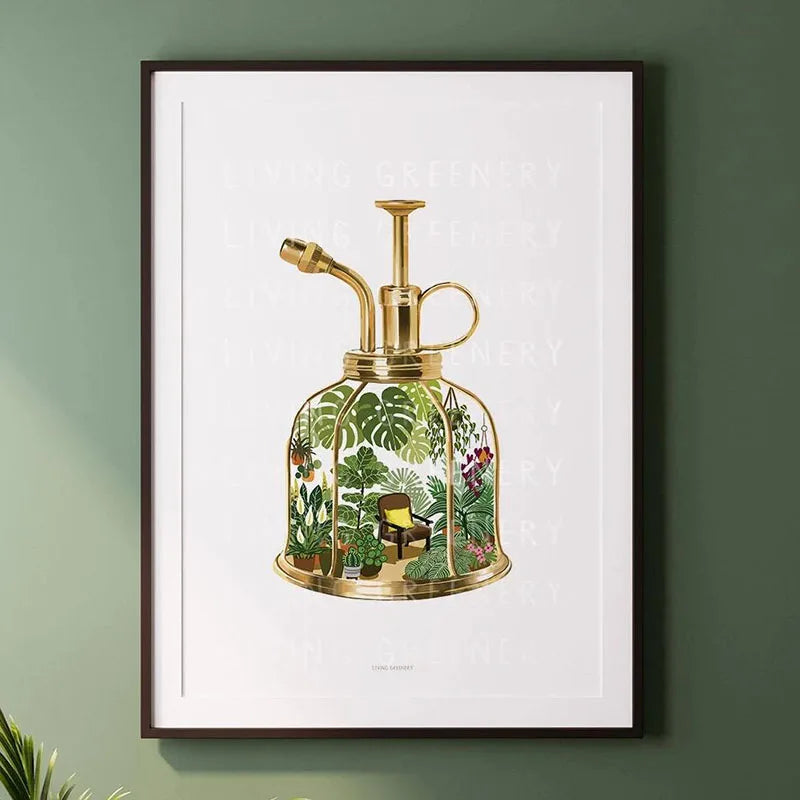 Green Botanical Leaves Canvas Wall Art