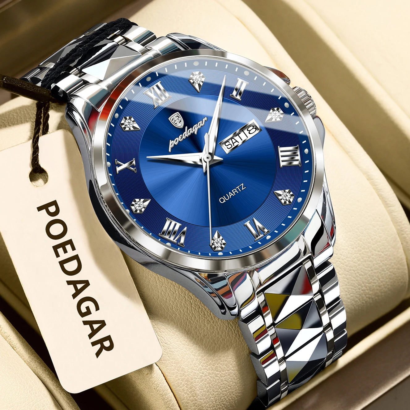POEDAGAR Luxury Men's Quartz Watch