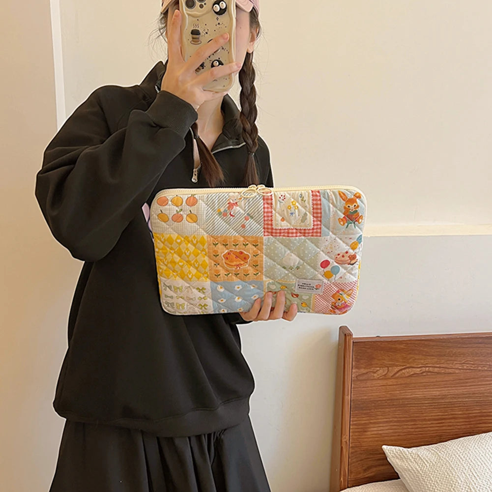 11/13/15 Inch Flower Pattern Laptop Sleeve Case Bag Shockproof Computer Cover Bag Laptop Protective Bag for MacBook Air Ipad