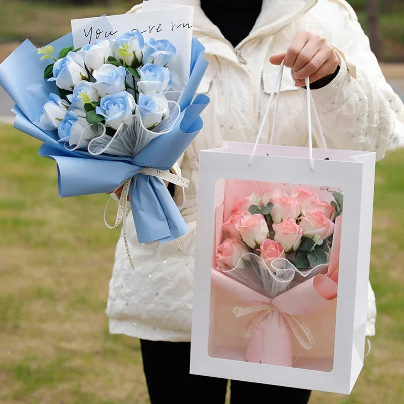Eternal Soap Rose Bouquet Valentine Day Gifts Artificial Flowers Bouquet Graduation Bouquet Wedding Guests Gift Girlfriend Gifts