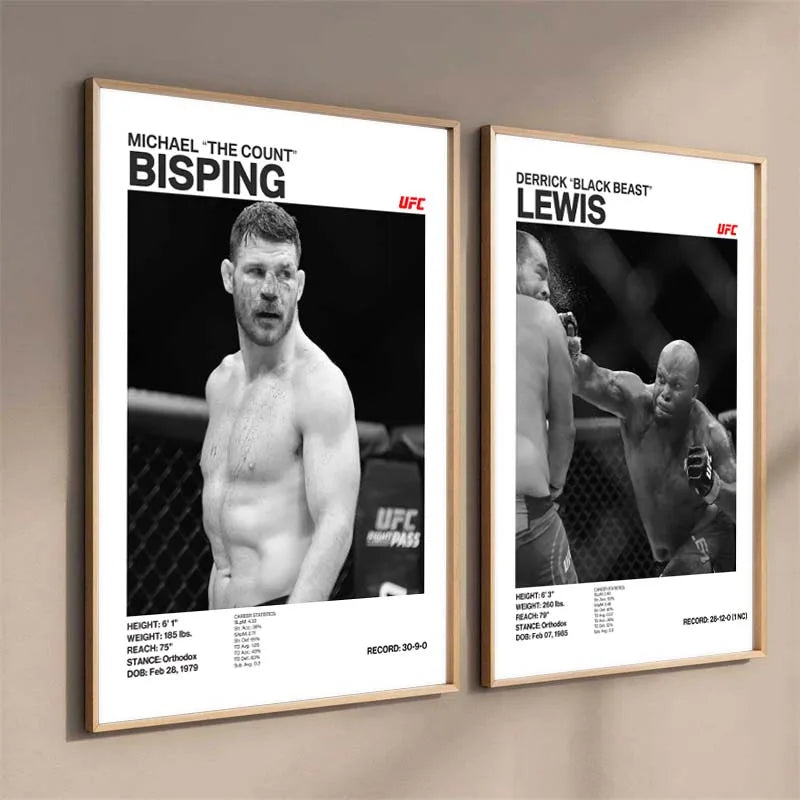 Black & White Boxing Legends Canvas Poster – Ilia Topuria