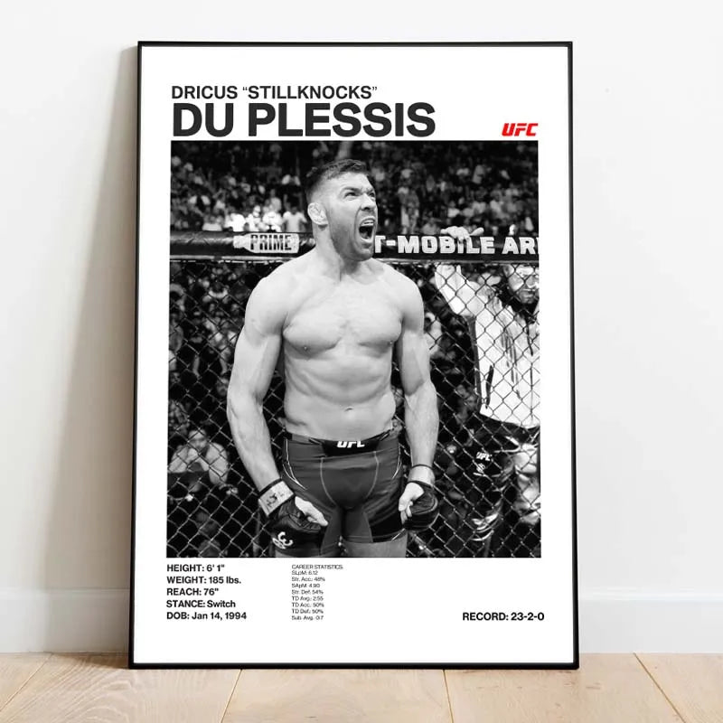 Black & White Boxing Legends Canvas Poster – Ilia Topuria