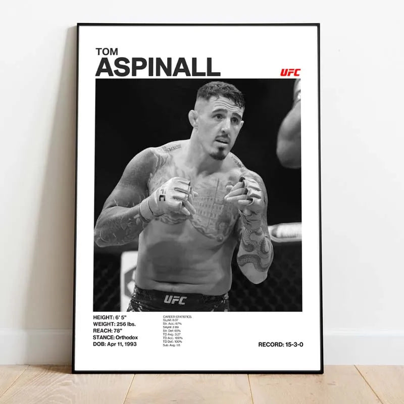 Black & White Boxing Legends Canvas Poster – Ilia Topuria