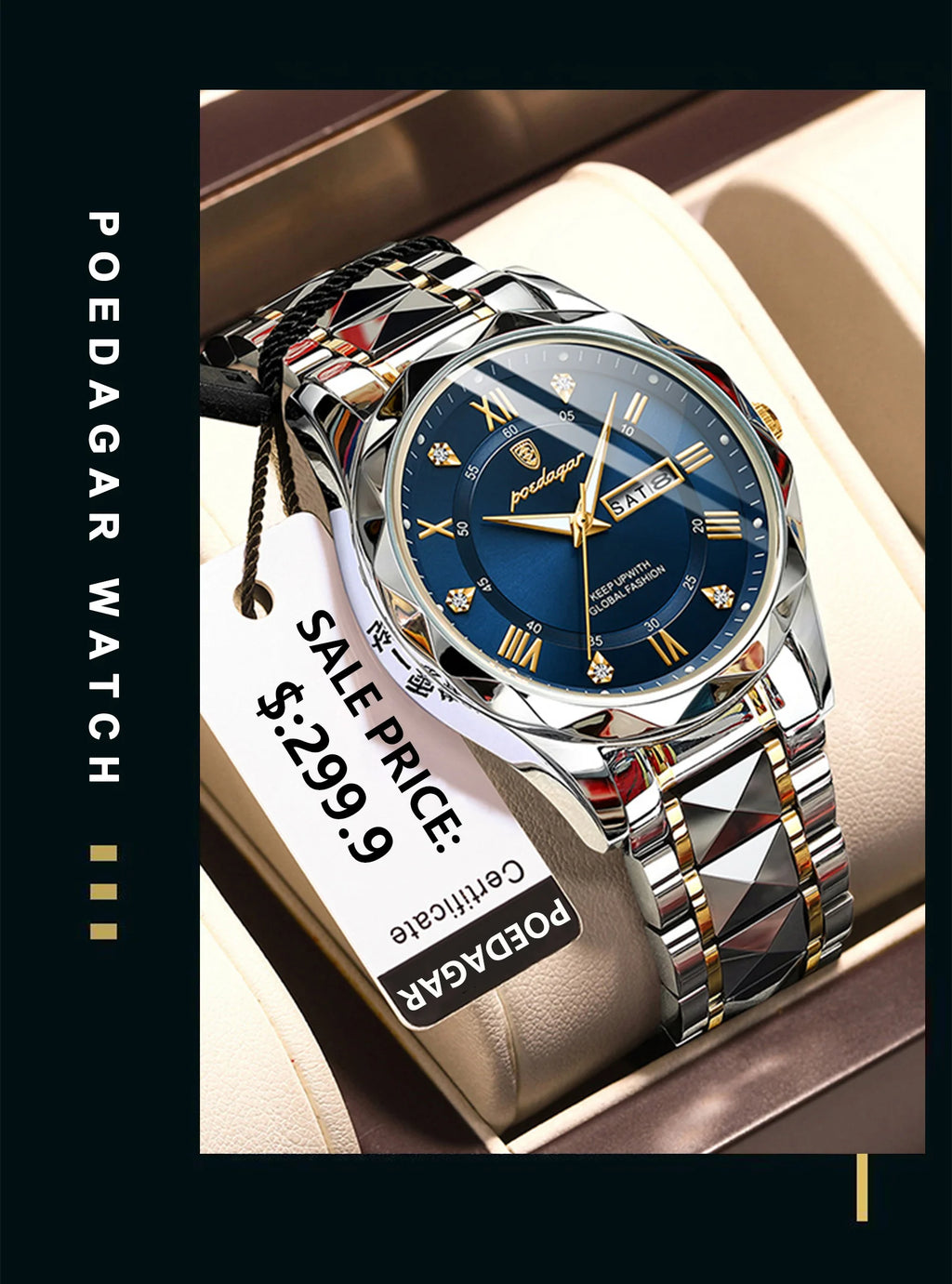 POEDAGAR Business Sport Luxury Men's Watch