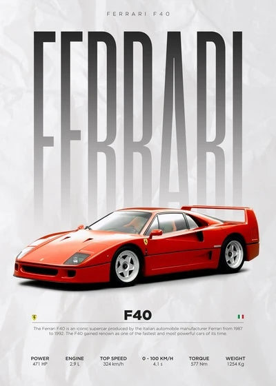 Red Performance Sports Car Canvas Wall Art