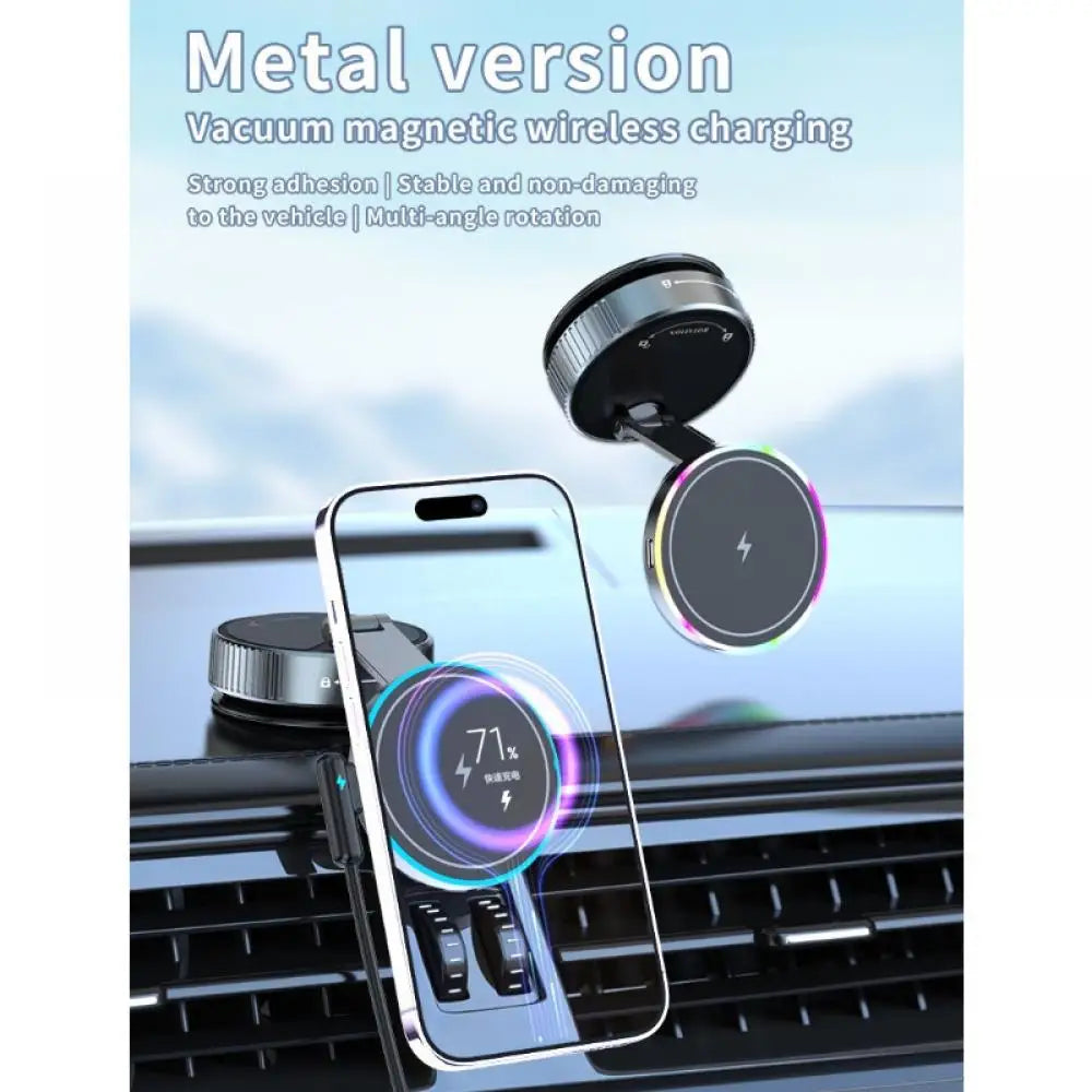 15W Wireless Charge 360 Degree Rotatable Vacum Car Holdermagnetic