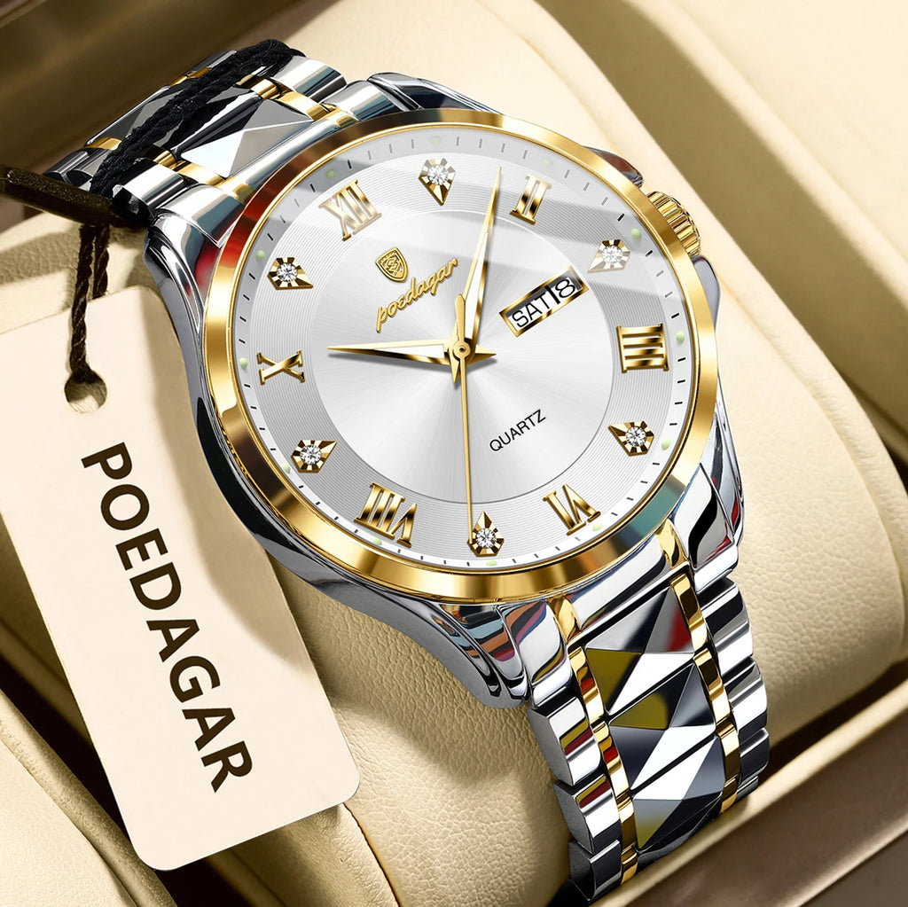 POEDAGAR Luxury Men's Quartz Watch